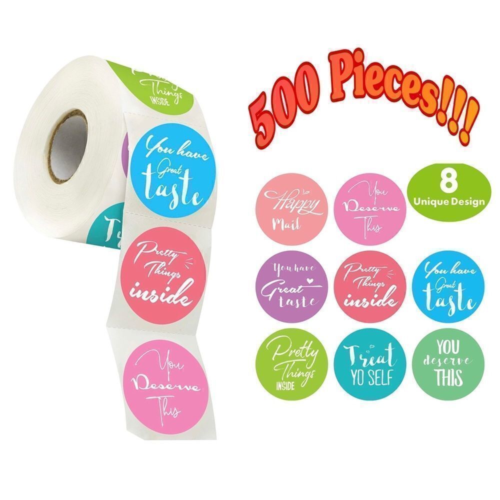 New 500 Pcs. Thank You Stickers 1.5” for your business packages send a Cute Note